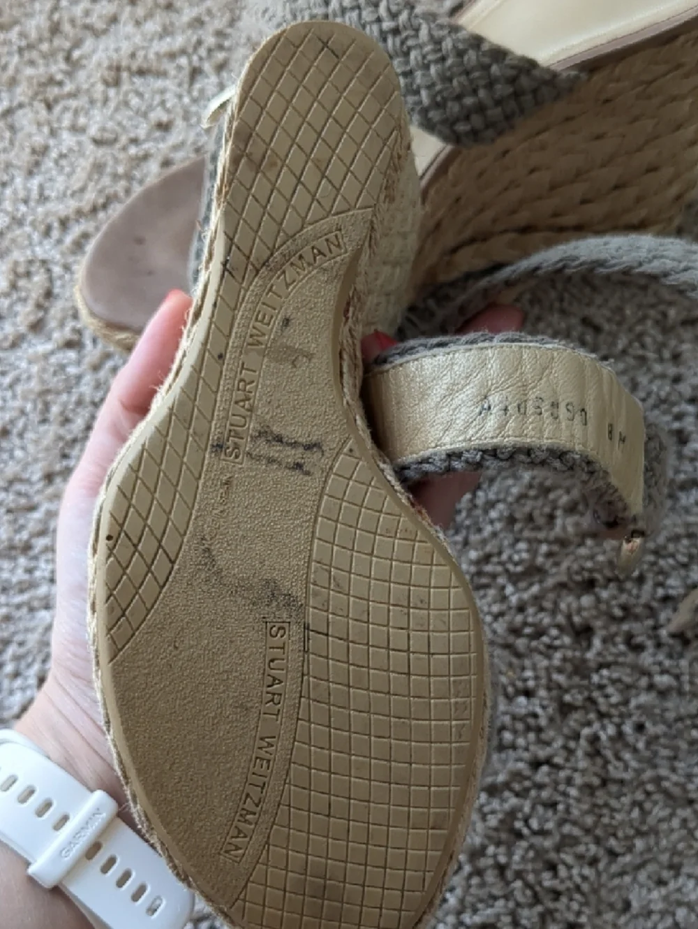 Stuart Weitzman Alexa Braided Espadrille Wedge size 8 - Picture 5 of 6